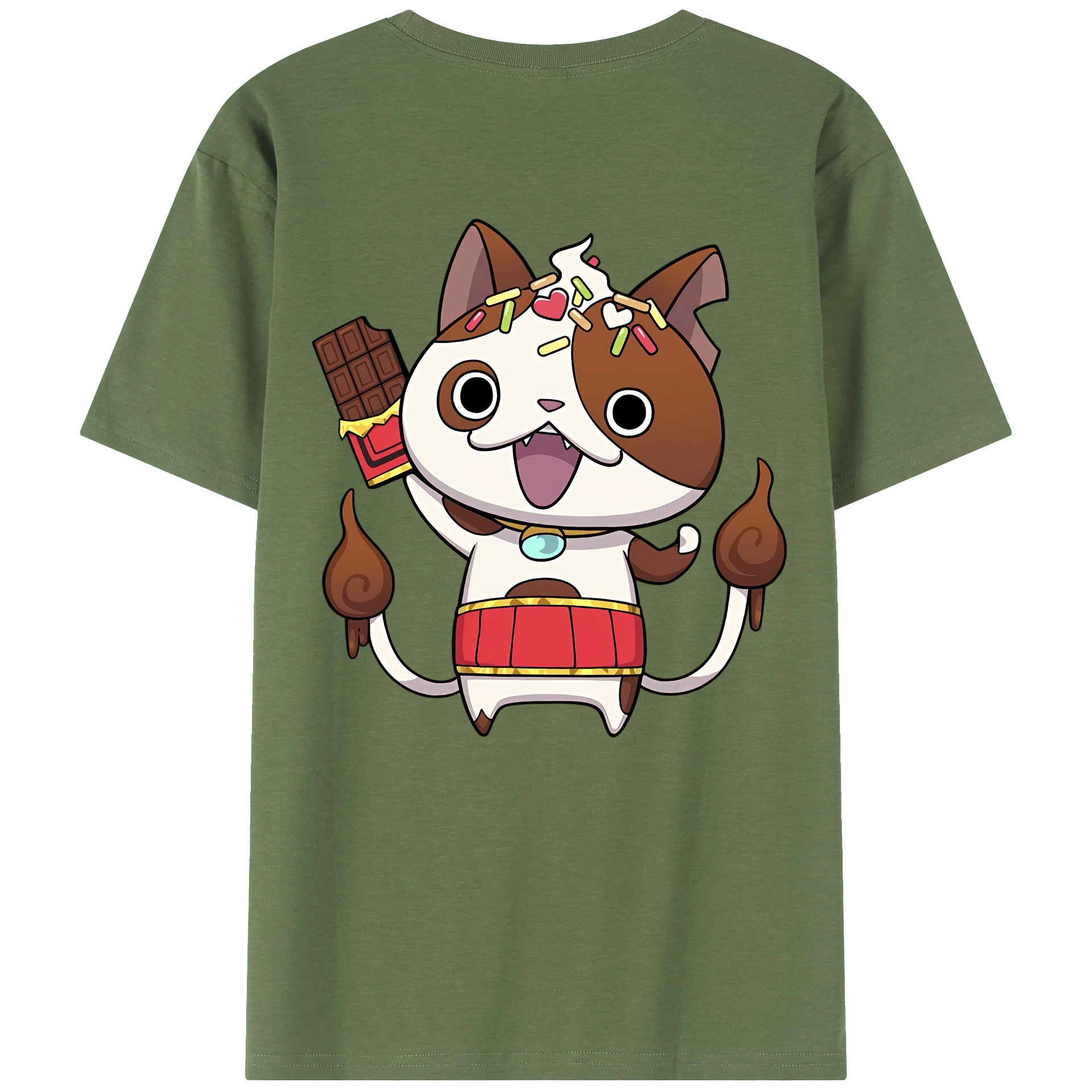 （画像用） 妖怪ウォッチ Yo-kai Watch 綿100％ メンズ半袖Tシャツ（バックプリント） 通気性